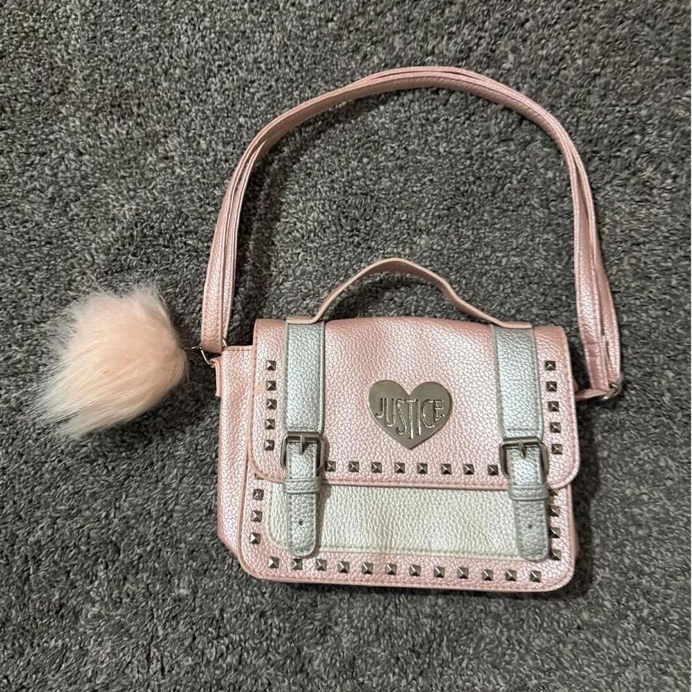 Justice Women's Pink and Grey Bag